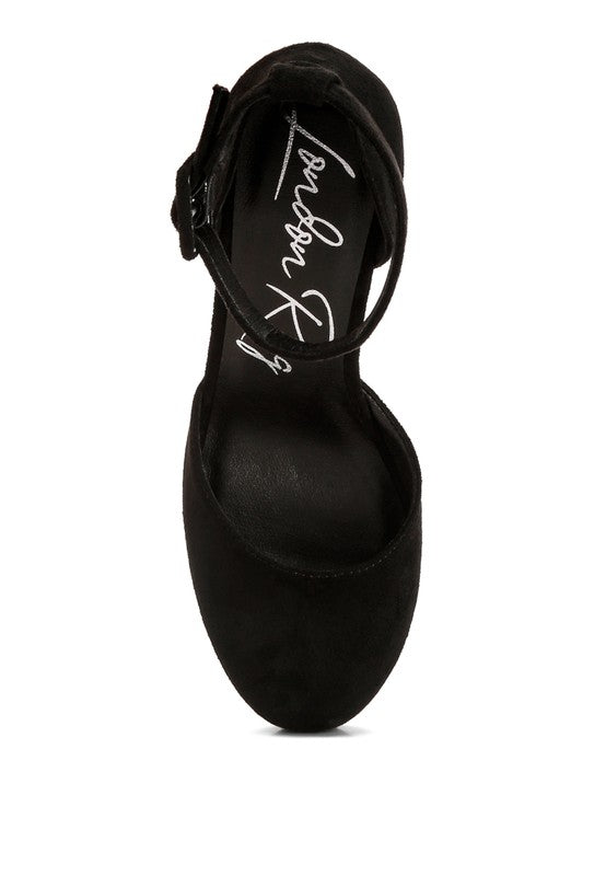Women's black interchangeable ankle strap platform sandals for versatile styling