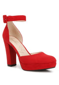 Rag Company red interchangeable ankle strap platform sandals for stylish occasions