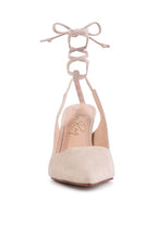 Beige lace up cut out sandals for women, stylish and comfortable