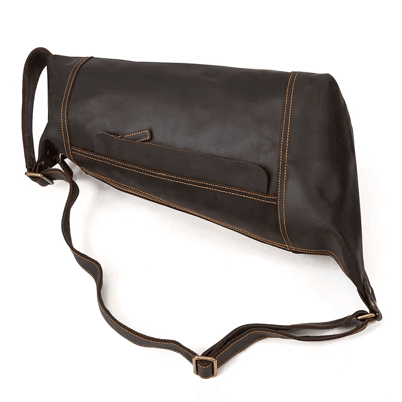 Stylish leather travel backpack for men with spacious compartments and durable design