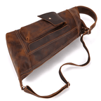 Stylish leather travel backpack for men with a spacious design and adjustable straps