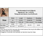 Size chart for little black dress for night out showing waist, length, height, and weight measurements