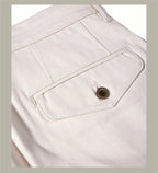 Men's high rise wide leg trousers in cream, perfect for casual outings