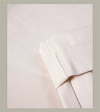 Men's high rise wide leg trousers in light beige herringbone fabric