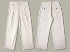 Men's high rise wide leg trousers in white, perfect for casual outings