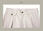 Men's high rise wide leg trousers in cream, perfect for casual outings