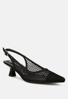 London Rag International mesh pointed toe mules with slingback design and stylish low heel