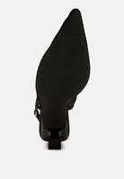 Black mesh pointed toe mules from London Rag International with sleek design for versatile styling