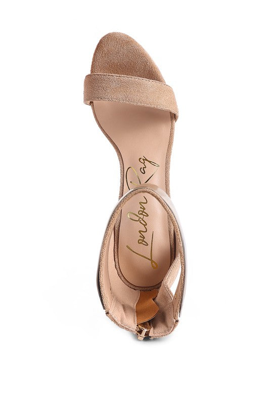 Women's nude metal band high heeled sandals for stylish occasions
