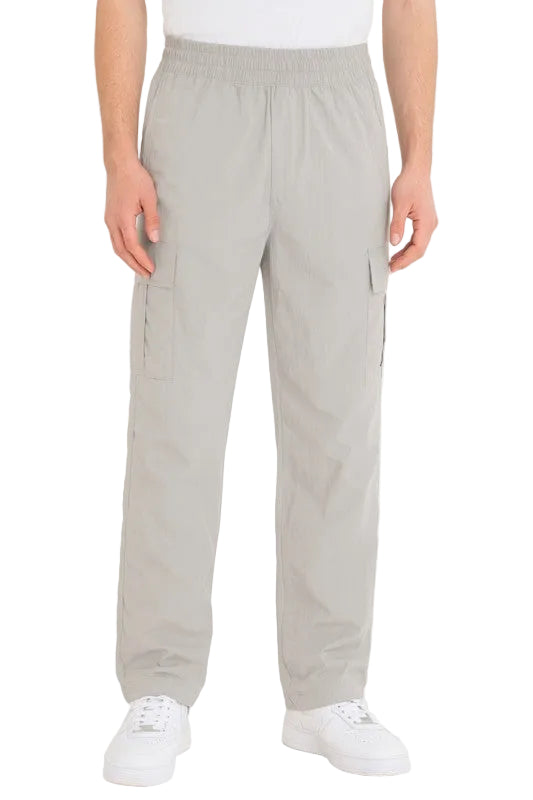 Men's nylon cargo pants for men in light gray, perfect for casual wear