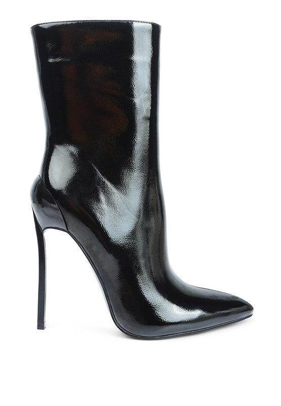 Women's black high heel boots for stylish evening wear