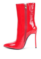 Rag Company red bottom high heel shoes, glossy leather ankle boots
