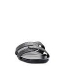 Rag Company rhinestone cross strap sandals in black with stylish shimmer and comfortable fit