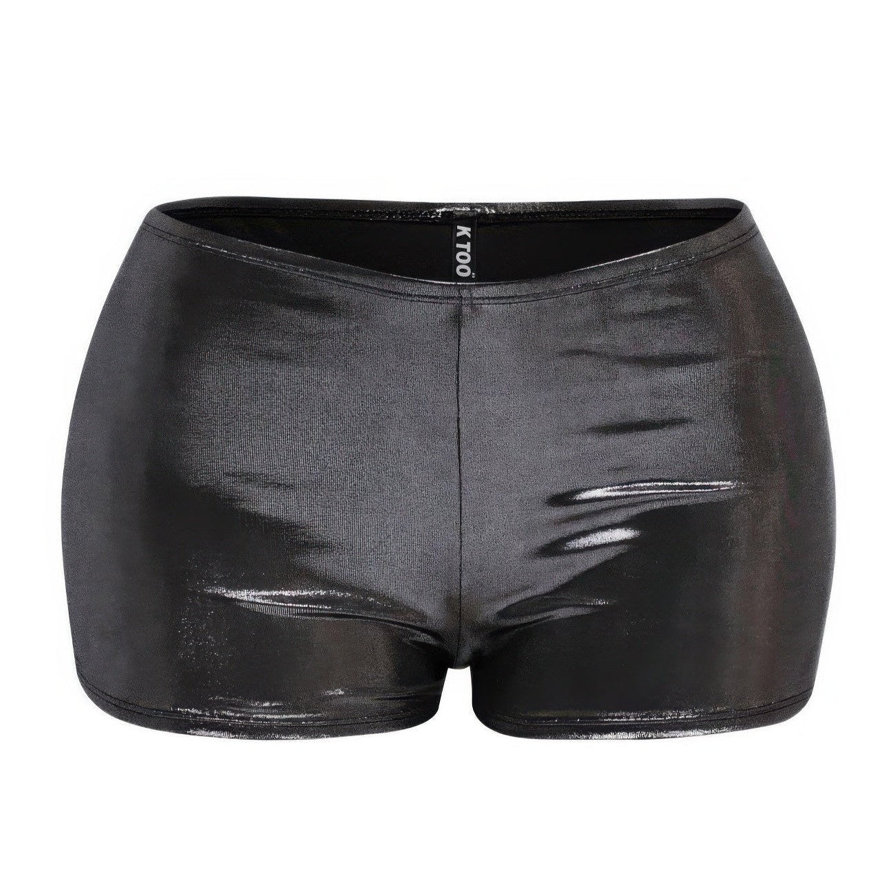 Shimmer high waisted shorts women in sleek black for stylish summer outfits