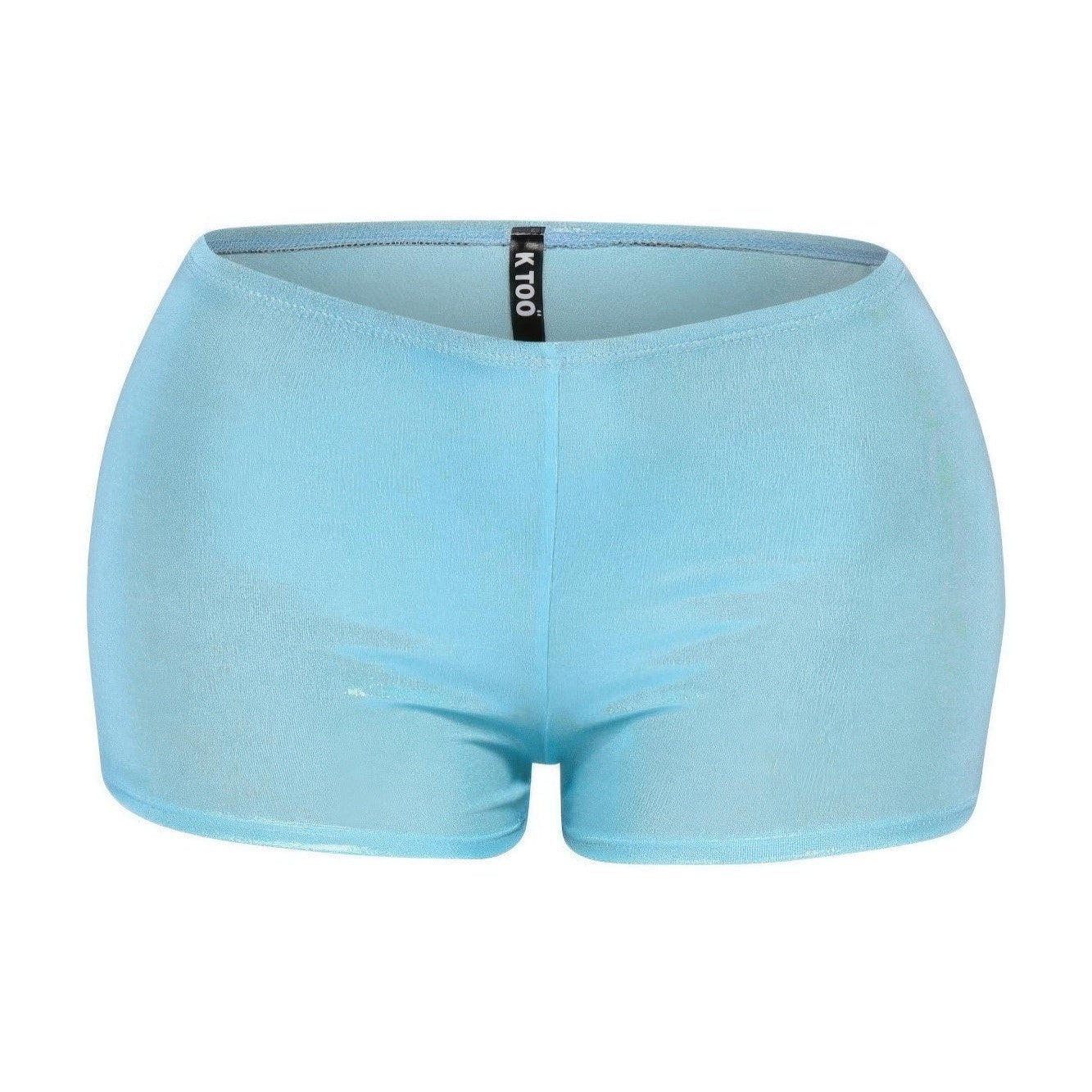 Light blue shimmer high waisted shorts women perfect for summer outings and beachwear