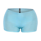 Light blue shimmer high waisted shorts women perfect for summer outings and beachwear