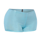 Shimmer high waisted shorts women in light blue for stylish summer outings and beach vacations