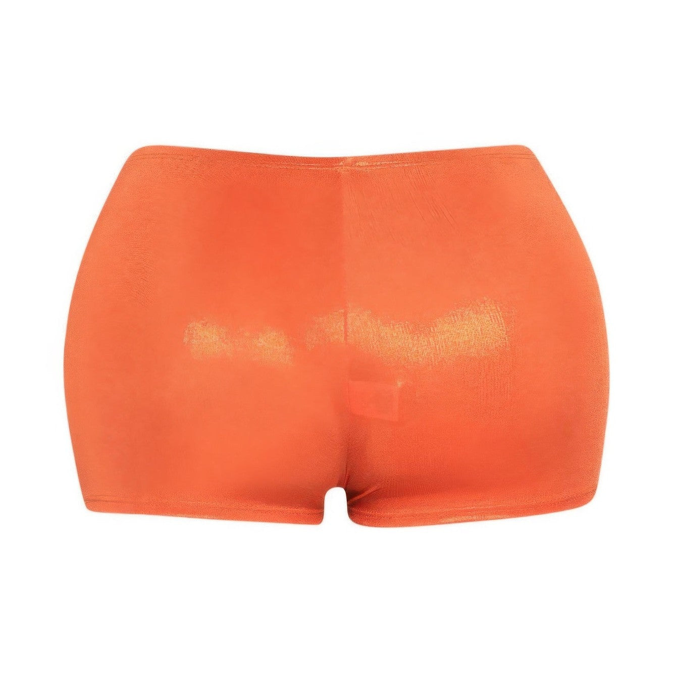 Shimmer high waisted shorts women in vibrant orange for a stylish summer look