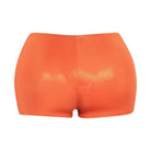 Shimmer high waisted shorts women in vibrant orange for a stylish summer look