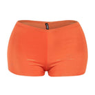 Shimmer high waisted shorts women in vibrant orange for stylish summer outfits