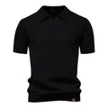 Men's black polo shirt by VacationGrabs, soft and breathable fabric