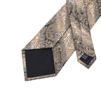 Men's paisley tie silk in gold and cream for formal occasions