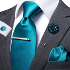 Men's turquoise tie silk, perfect for formal occasions and stylish ensembles