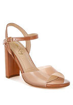 Women's tinted clear strap block heel sandals for stylish occasions