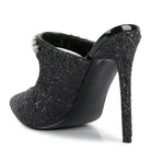 Rag Company Twinklet party heels in black with sparkling detailing and high stiletto heel