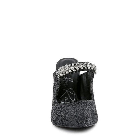 Rag Company Twinklet party heels with a sparkling strap, perfect for elegant occasions
