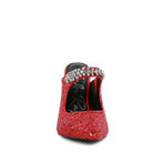 Rag Company Twinklet party heels in red with a sparkling embellished strap for festive occasions