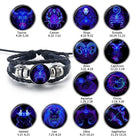 Unique zodiac sign wristbands featuring designs for each zodiac month with vibrant colors and symbols