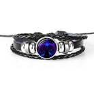 Unique zodiac sign wristbands with braided leather and stylish metallic accents for astrology lovers
