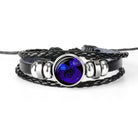 Unique zodiac sign wristbands with braided leather and colorful design for stylish men