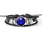 Unique zodiac sign wristbands featuring a braided design and a colorful zodiac charm
