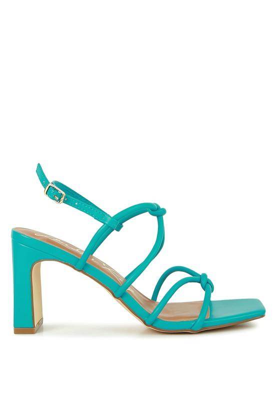 Rag Company Women's Heels in Turquoise, stylish vacation style sandals with a block heel