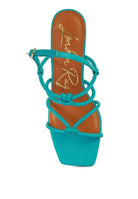 Rag Company turquoise women's vacation style sandals with stylish strappy design and square toe