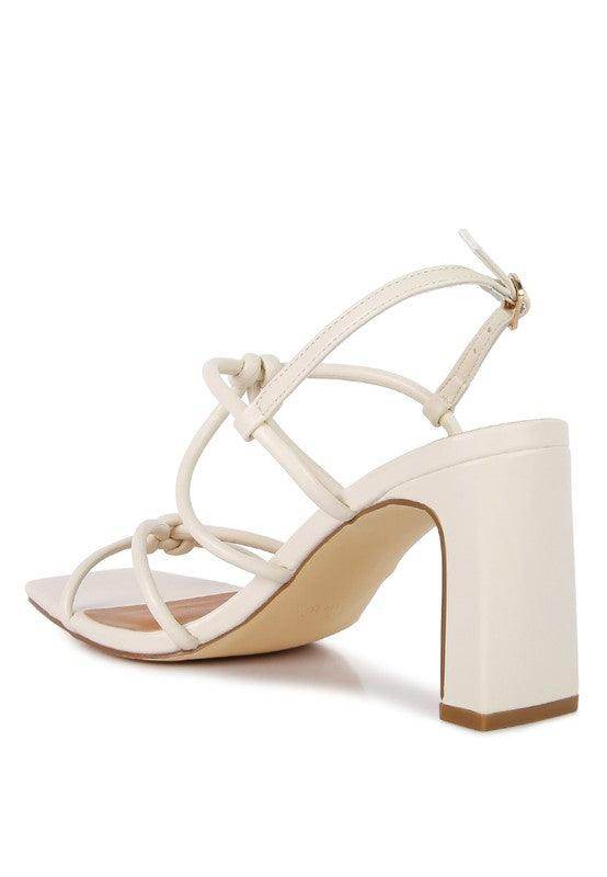 Rag Company stylish women's heels in cream color, perfect vacation style sandals with a block heel