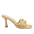 London Rag International Women's Heels in Beige, stylish vacation worthy footwear with a braided design