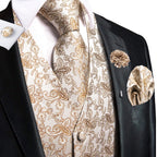Elegant beige vest and tie sets for men, ideal for formal occasions