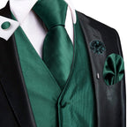Men's green vest and tie sets for men, perfect for formal occasions