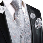 Elegant grey vest and tie sets for men, perfect for weddings