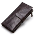 Brown leather wallet for men by VacationGrabs, stylish and functional