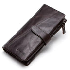 Brown leather wallet for men by VacationGrabs, stylish and functional