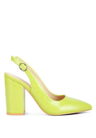 Rag Company women's slingback block heel sandals in vibrant green