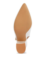 women's slingback block heel sandals in white, perfect for summer outings