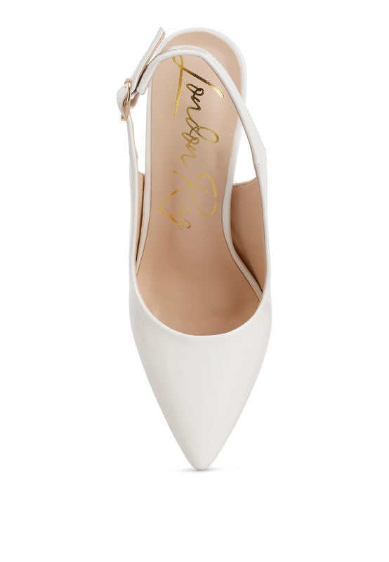 Women's white slingback block heel sandals for stylish summer outings