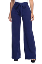 Women's tie front pants in navy, perfect for casual outings