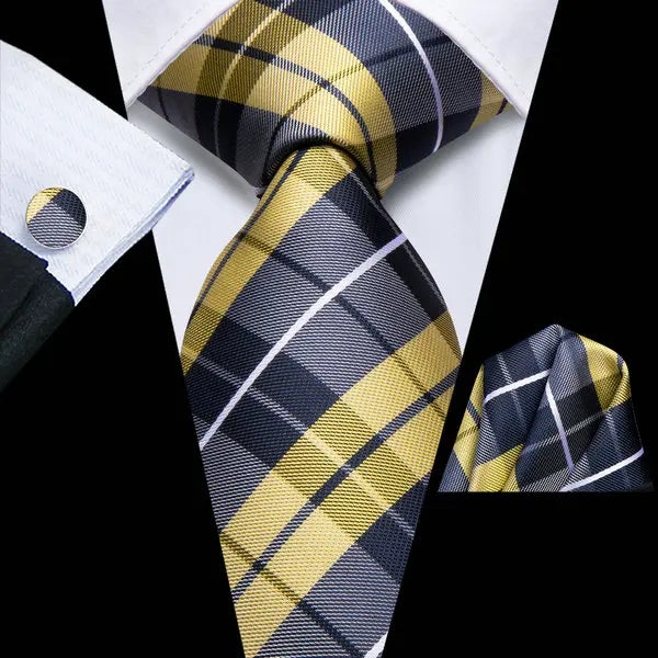 Men's plaid tie and pocket square, perfect for learning how fold a pocket square.