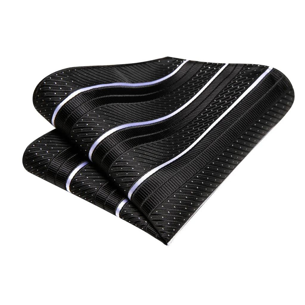Black pocket square, silk material, learn how fold a pocket square